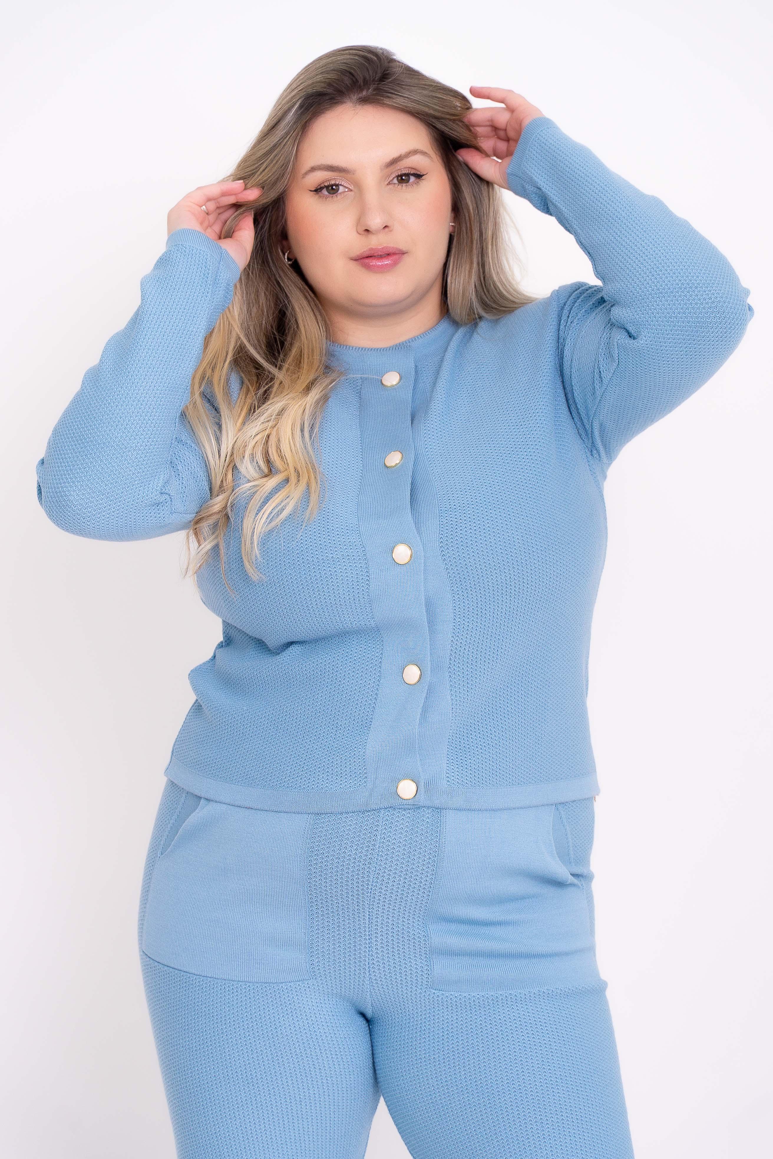 Conjunto Casaco e Calça Colmeia Modal