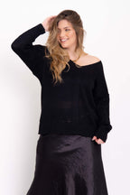 Blusa de Tricot com Decote V