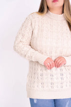 Blusa Tricot com Tranças Feminina