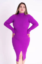 Vestido de Tricot com Fenda