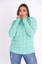 Blusa Tricot com Tranças Feminina