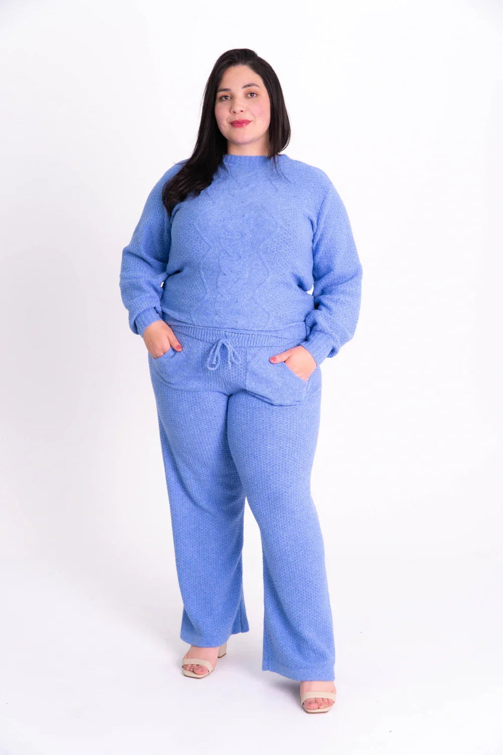 Conjunto de Tricot Plus Size Feminino com Blusa e Calça